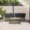 VidaXL Canapé de jardin avec coussins Gris Résine tressée, canapé d'extérieur, causeuse de jardin, meuble d'extérieur, siège 4104124