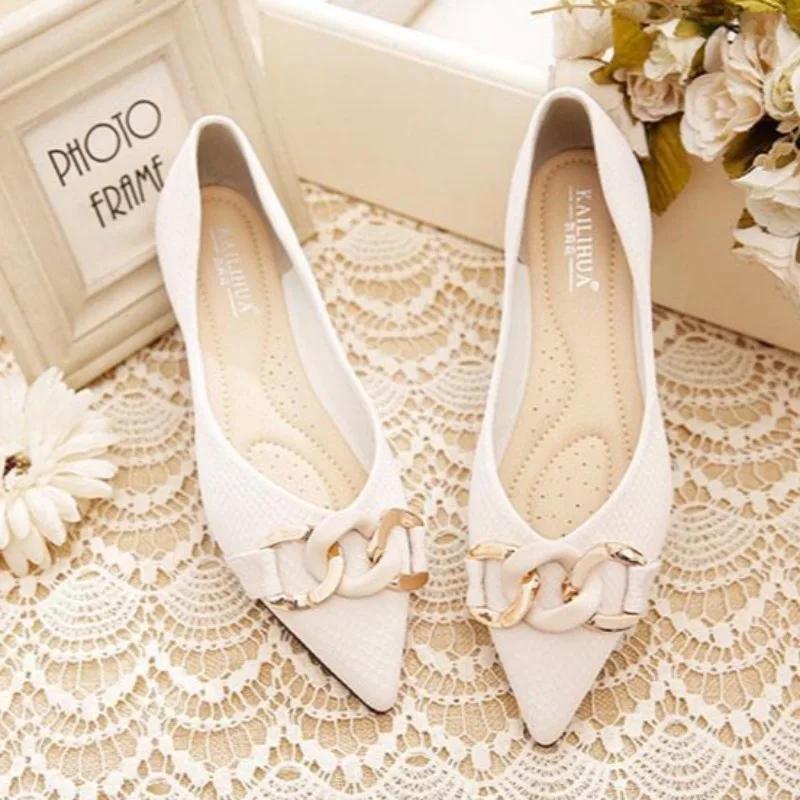 Fashion Sexy Ladies Footwear Pointed Toe Stylish Vacation with Discount Summer 2025 Elegant Dress on Offer Promotion Women's Flat Shoes