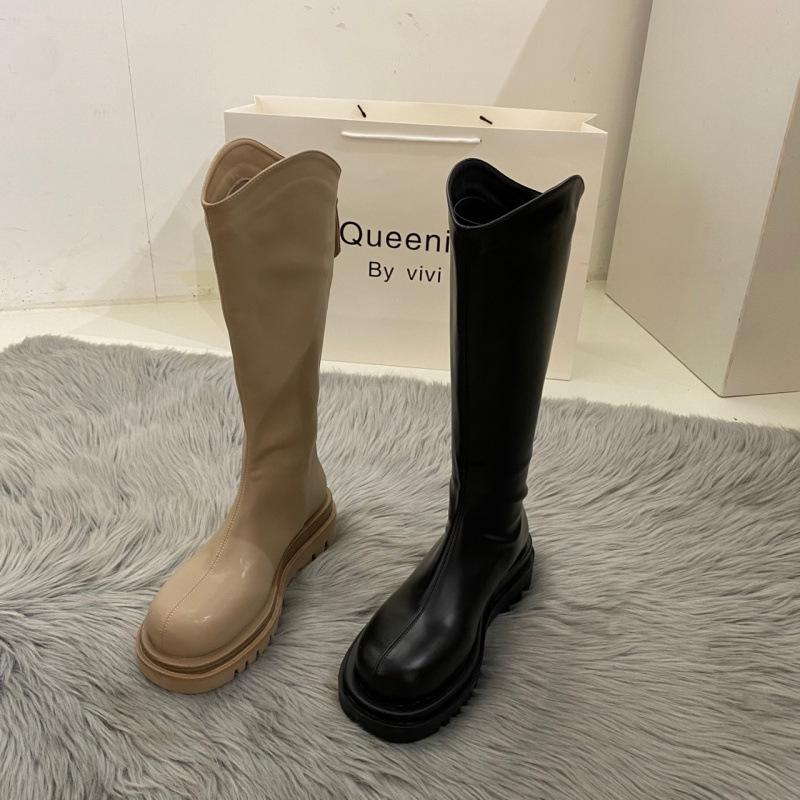 

Но женские ботфорты 2025 новые ботинки на высокой платформе универсальные зимние ботфорты до колена длинные ботинки Мартин бархатные женские ботинки 40 хаки