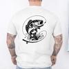 T-shirt per Amanti della Pesca da Uomo Cuore da Pescatore Stampa Pesce Persico Grafiche Magliette Casual a Manica Corta Abbigliamento Maschile Oversize