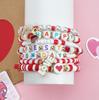 2026 Buntes Elastisches Perlen-Herz-Anhänger-Armband - Künstlerisches Retro-Geschenk für Mütter