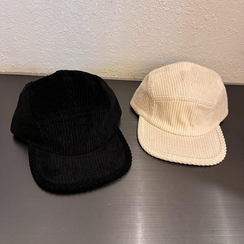 Solid Simple Color Neutral Corduroy Neutral Flat Brimmed Baseball Cap Autumn For