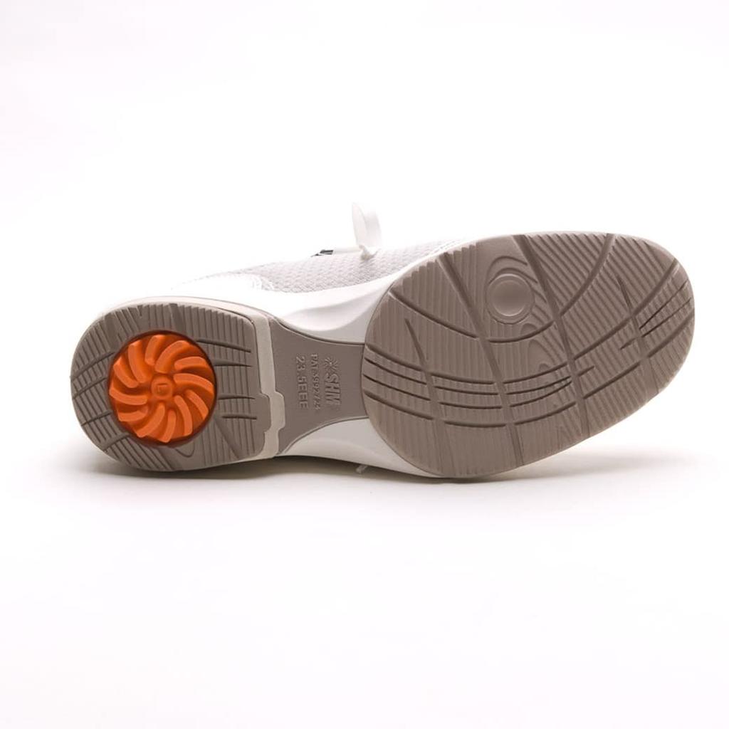 ASAHI Medical Walk WK L029 Women's Walking Shoes, Mesh/Leather, Zipper, Prevents Knee Problems, White, Size 23.5cm, 3E