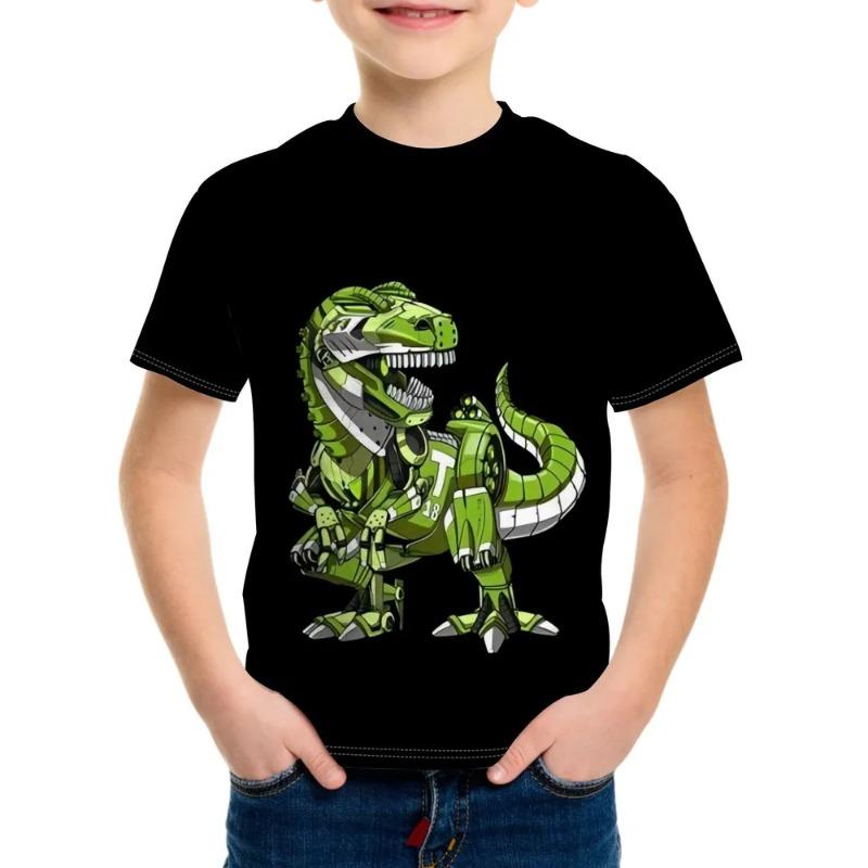 Summer Children's 3D Printed Crew Neck T-shirt Is Fashionable, Versatile, Trendy, Breathable, and Casual