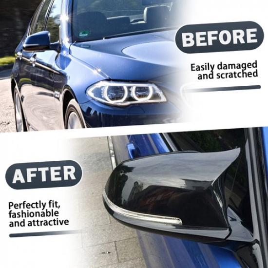 Gloss Black Rearview Mirror Covers Cap For 2014-2018 BMW 5Series F10 F11 F18 LCI
