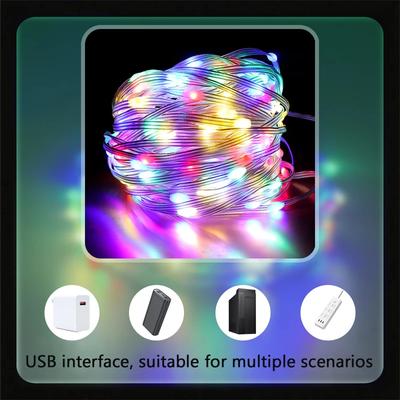 LED USB Light String 5m/10m Silver Wire Garland Light Waterproof Fairy Lights for Christmas Wedding Holiday Party Decoration