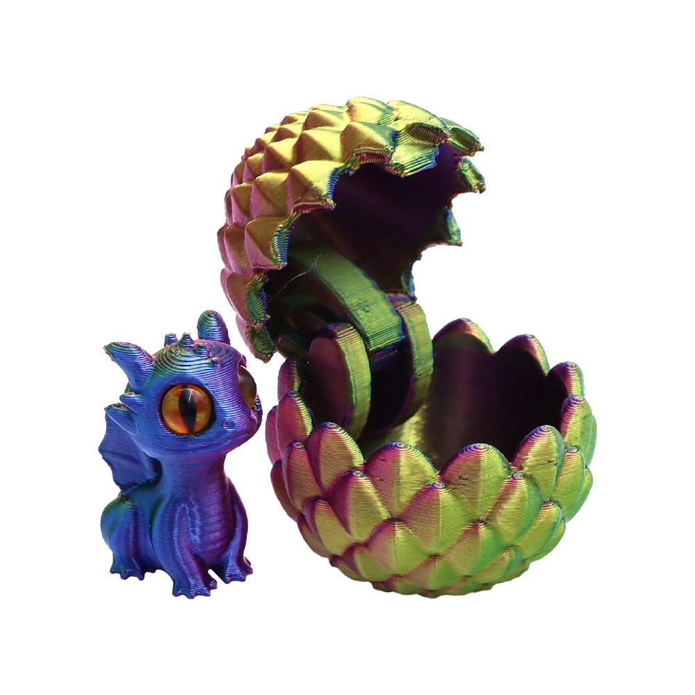 3D Printed Toys Artistic Dragon Egg Statue Small Hatching Dragon Figure Modern Home Decoration Miniature Desk Decor Christmas