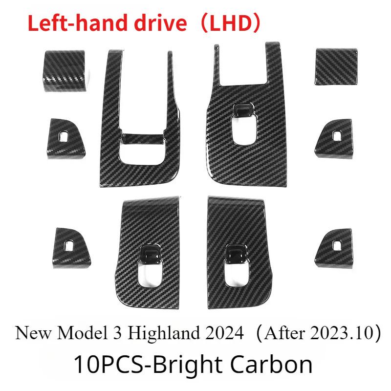 Window Lifter Switch Buttons Cover for Tesla Model Y/3/3+ Highland Trim Frame Button Stickers 2017-2024 Car Interior Accessories