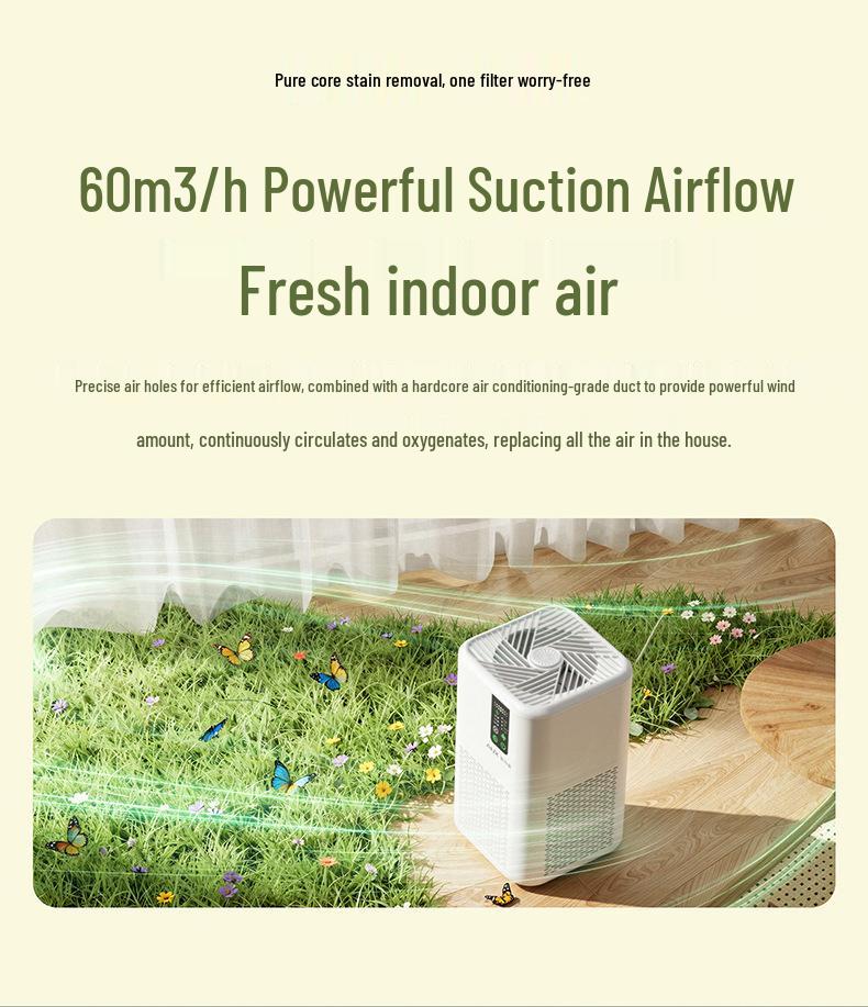 Aux Indoor Negative Ion Air Purifier for Smoke, Odor, Dust, and Allergen Removal
