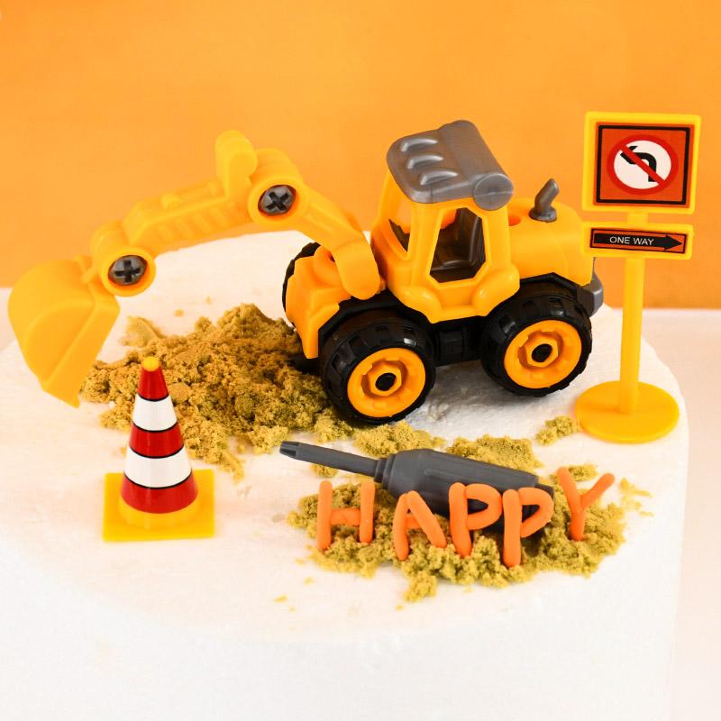 Engineering Vehicle Cake Decorations Construction Car Truck Excavator Cake Toppers Kids Boys Construction Birthday Party Favors