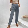 Women's High Waist Loose Fit Casual Lounge Pants with Elastic Waistband and Side Pockets for Daily Wear