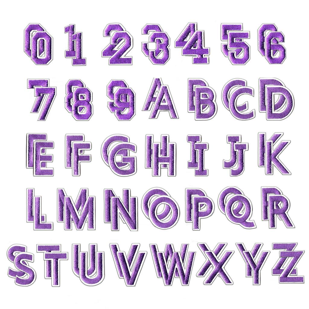 Colorful English Letter & Number Embroidery Patch Set for Clothing Decoration
