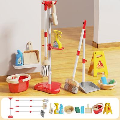 Zestaw do sprzątania dla malucha Zabawka do sprzątania dla dzieci Zawiera miotełkę do kurzu Mop Gąbkę Miotłę Szufelkę Ścierkę Zestaw do zabawy w dom dla chłopców i dziewczynek w wieku 2-5 lat