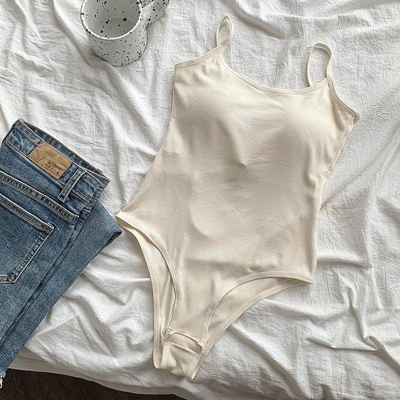 

Sweet Sexy Black Camisole Female Summer Hollow Backless Underwear Padded Sexy Tight-Fitting Outerwear Jumpsuit Apricot All yards