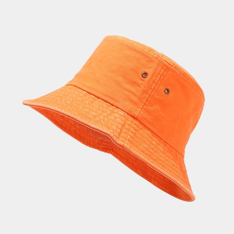 Mens Womens Washed Plain Bucket Hat All Season Outdoor Travel Sun Protection Cap