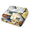 Warm Soft BlanketStudents Travel Cottage Quilted House Throw Blanket  Flannel Bedspread For Outdoor Novelty Sofa Bed Cover