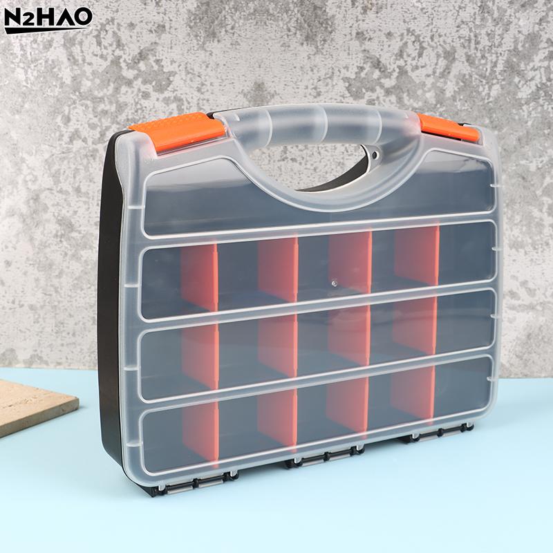 Organizzatori e Contenitori per Attrezzi Contenitore in Plastica Scomparto Regolabile Staccabile Cassa per Attrezzi Ferramenta Elementi di Fissaggio Viti