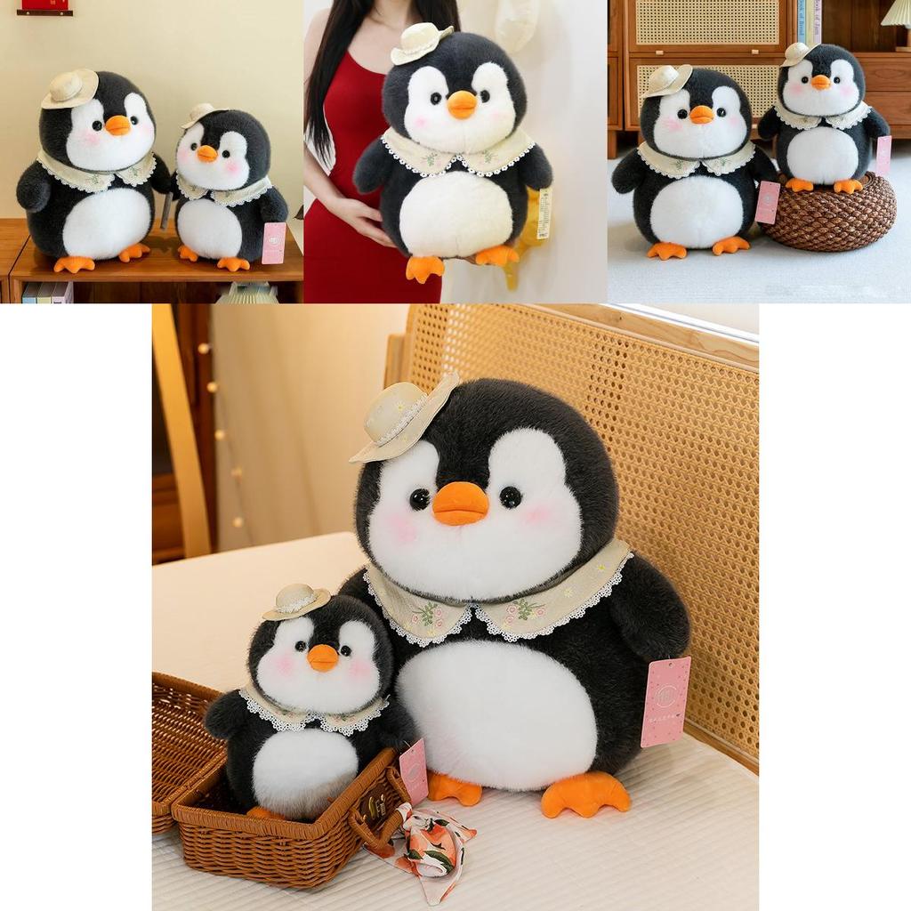 Adorable Gray Plush Penguin Doll Soft Toy Ideal For Kids Sleep And Comforting Gift