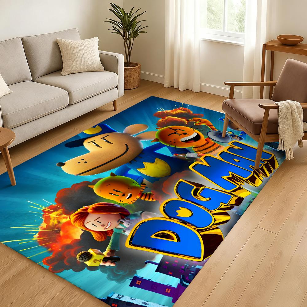 Cartoon D-Dog Man Floor Mat Soft Thickened Absorbent Non-Slip Bedroom Living Room Door Mat Home Decor Flannel Rugs