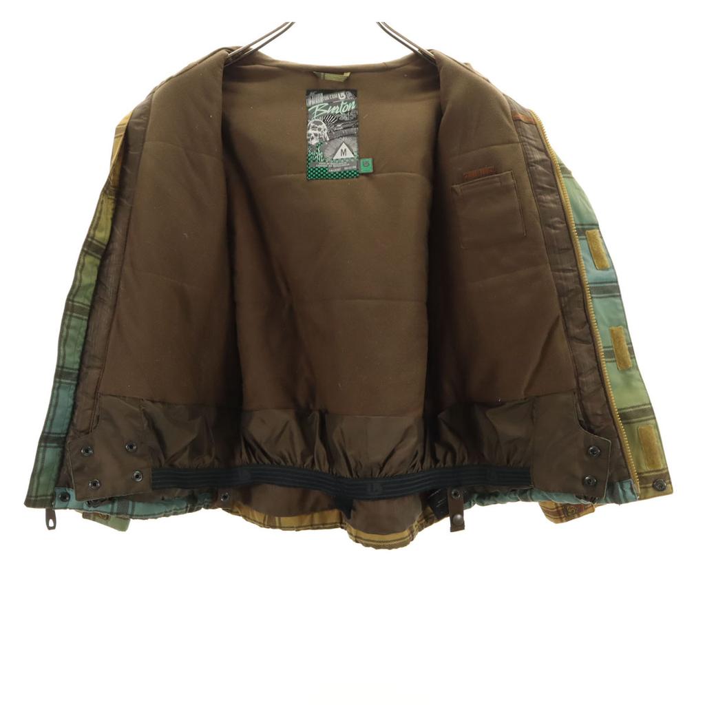 BURTON Check Pattern snow board Jacket M Yellow Kid's Used