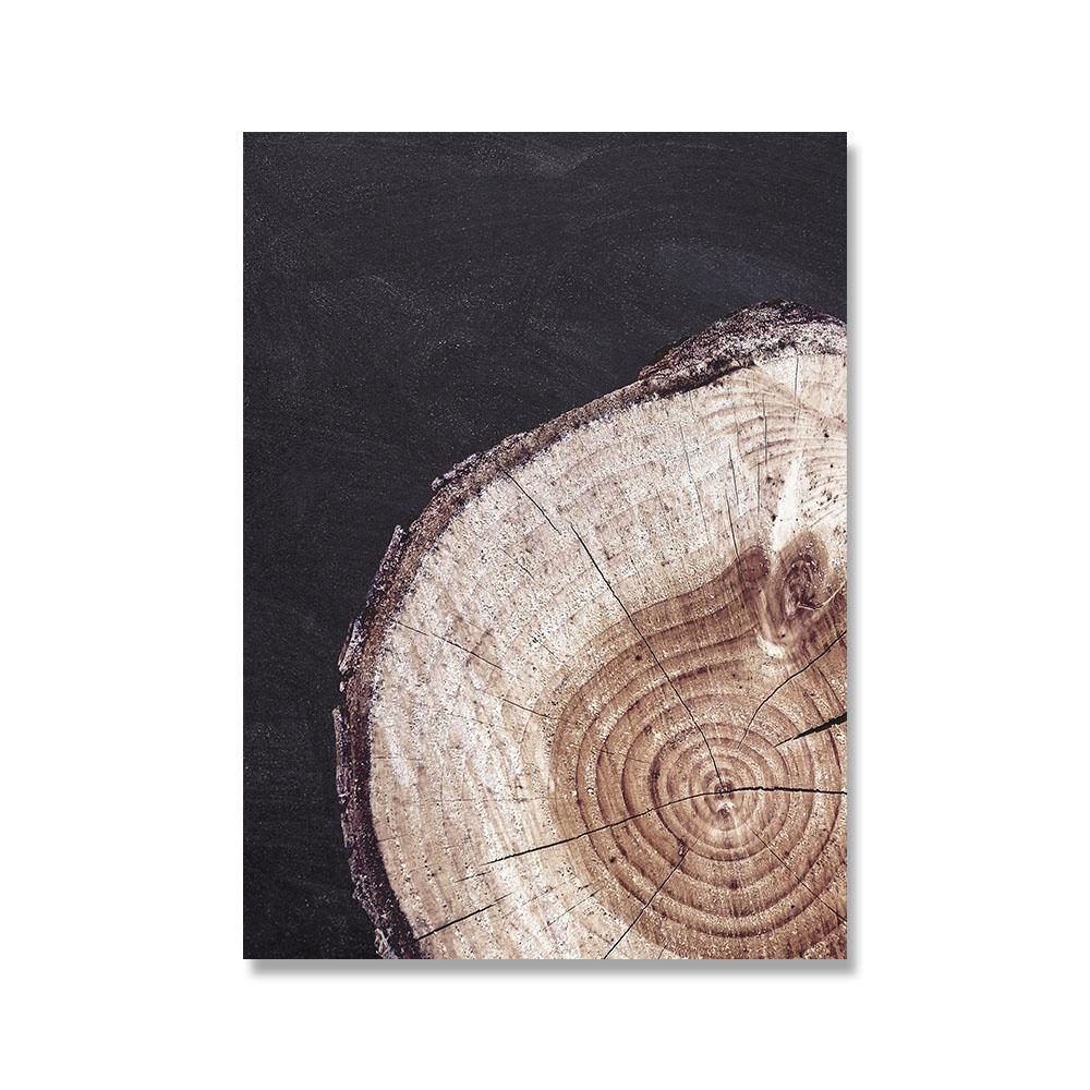 Wood Tree Ring Canvas Art Painting Wall Pcitures Black and White Rustic Wood Canvas Prints Home Modern Woodwork Posters Decor