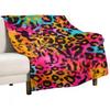 New Leopard Animal Print In Rainbow Colour Throw Blanket for Winter Thins Sofa Furrys Giant Sofa Christmas Decoration Blankets