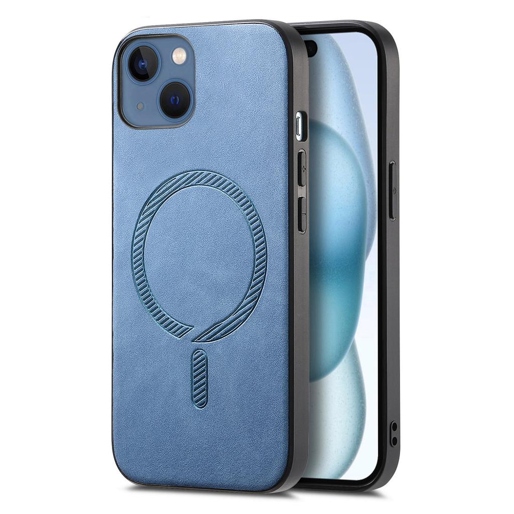 Für iPhone 15 Plus Leder Rückseite Hülle Kompatibel mit MagSafe Hautgefühl Handyhülle