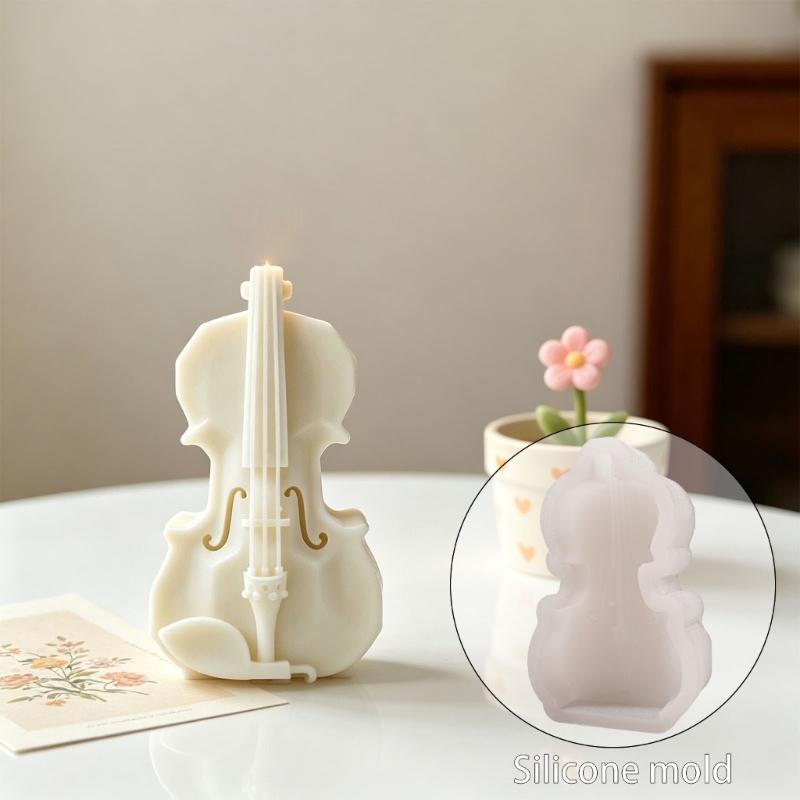Violin Shape Silicone Molds Food Grade Silicone for Resin Casting Handmade Soap Making Candle Gypsum Statue Ornament