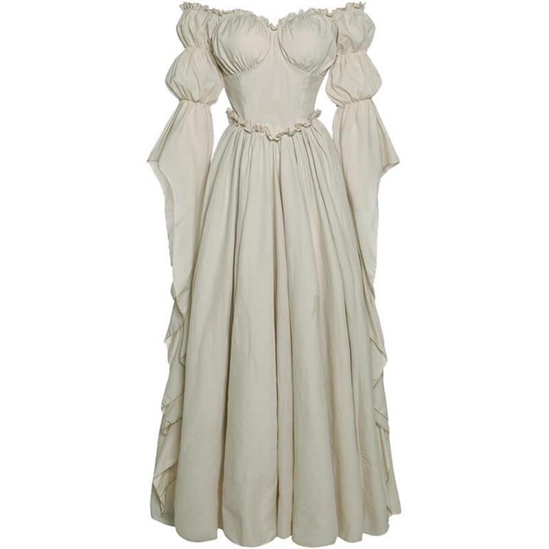 Medieval Court Women's Retro Long Dress for Stage Performance