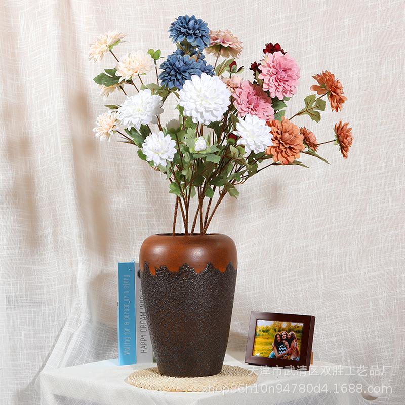 6-Head Ruyi Chrysanthemum Silk Flower Arrangement for Wedding Arch, Living Room & Stage Décor