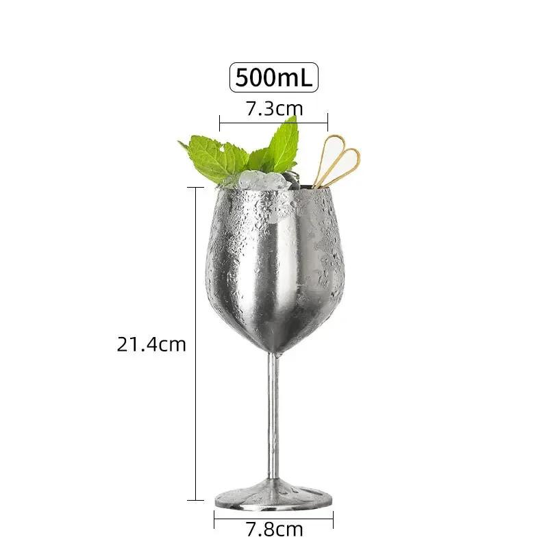 Drinking Wineglass Charms Supplies Bar Metal 2Pcs Wine Champagne Wine Stainless Glass Cocktail Glasses Steel Cup Party
