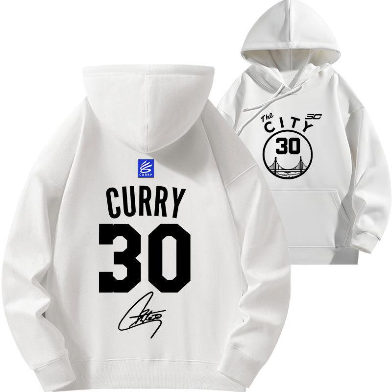 2025 Curry #30 Warriors Hoodie - Thickened Velvet Basketball Sport Top