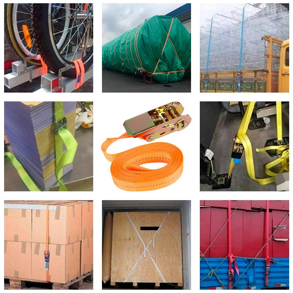 4Pcs 4m Cargo Strap Ratchet Tensioner Freight Car Luggage Cords Tightener Tighten Rope For Goods Transportation Outdoor Camping