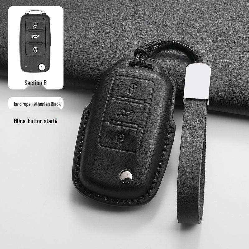 Volkswagen Key Case for Sagitar, Bora, Magotan, Golf, T-Roc, Tiguan, Passat, Lavida – Men's Black.
