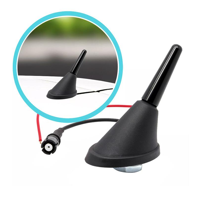 Universal 3cm Short Car Roof Antenna Aerial with Base AM/FM Signal Amplifier Booster Adapter Kit for Auto Vehicle SUV Styling