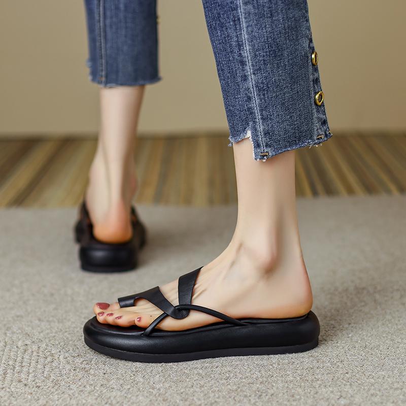 Fashion 2024 Summer Woman Shoes Fashion Open Toe Low Heel Women Sandals Slipper Platform Casual Roman Shoes Women