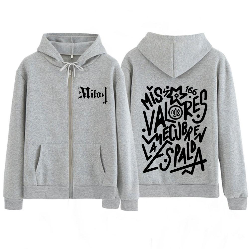 Rapper Milo J Fashion Graphic Zip Up Hoodie Men Women Vintage Jacket Loose Casual Thick Sweatshirt Fan Gifts