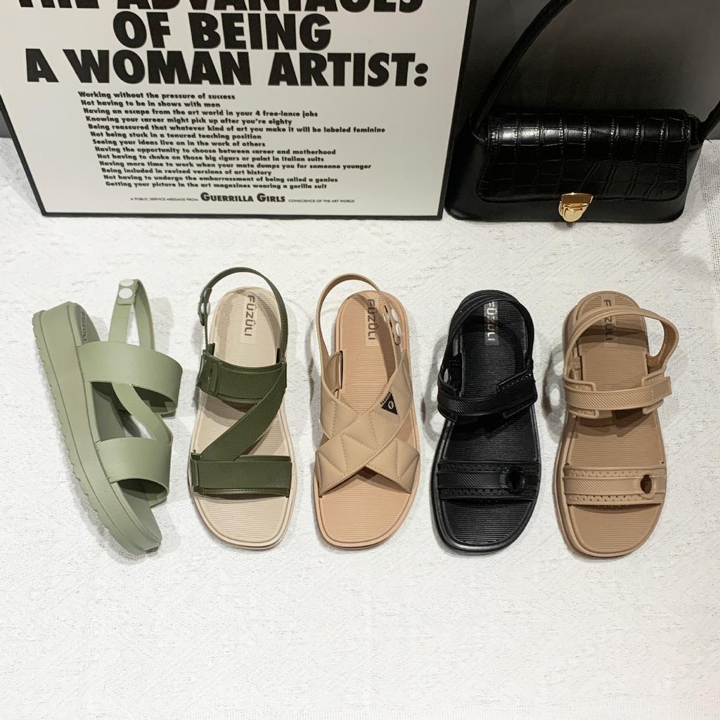 New Internet Celebrity Sandals Female Casual Fashion Daily Student Platform Fairy Wind Beach Flat Roman Sandals