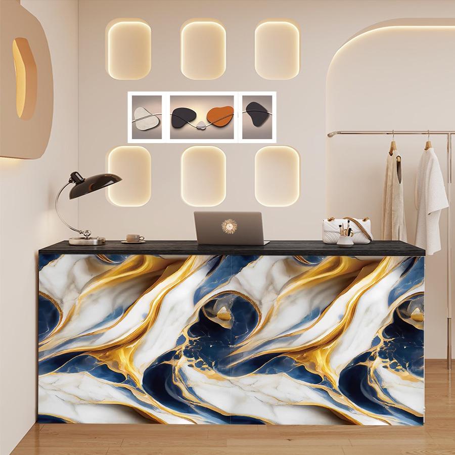 40cm Marble Kitchen Oil-proof Stickers Self-Adhesive Waterproof Cabinet Stove Countertop Wallpaper Desktop Bathroom Renovate