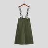 INCERUN Herren Druck Hosenträger Reißverschluss Taille Lässig Weite Beine Overalls Hose Streetwear
