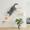 Cats Tree Wooden Cat Climbing Shelf Space Saving with Cushion Sisal Rope Cat Stairs Wear Resistant Cat Jumping Platform Playing