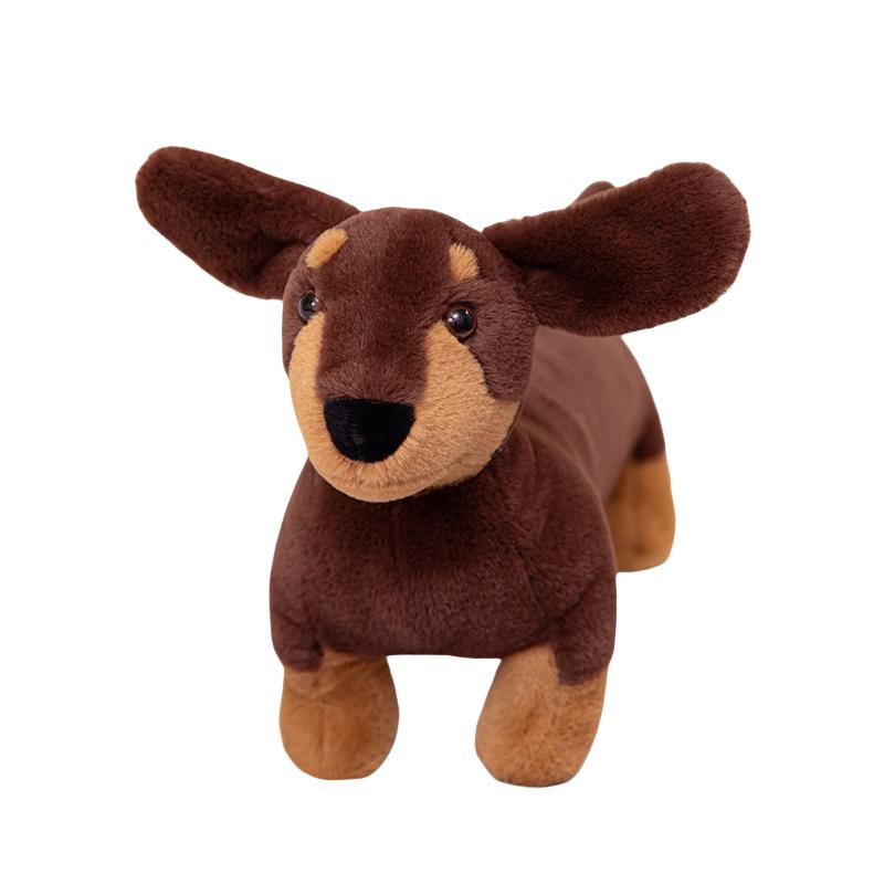 wholesale Dachshund Plush Long Pillow Brown Dog Body Pillow Animal Cartoon Body Hugging pillow Long Pillows Stuffed Home Decor about 60cm