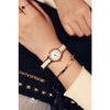 KIMIO K6121 Women's Simple Watch with White Ceramic and Rose Gold Band and Diamond Dial