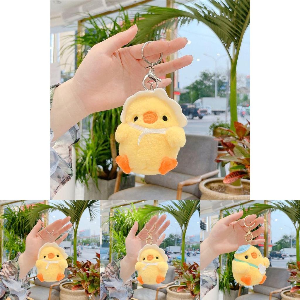 Cute Little Yellow Chicken Plush Toy Doll Pendant Keychain Netred Gift For Kids