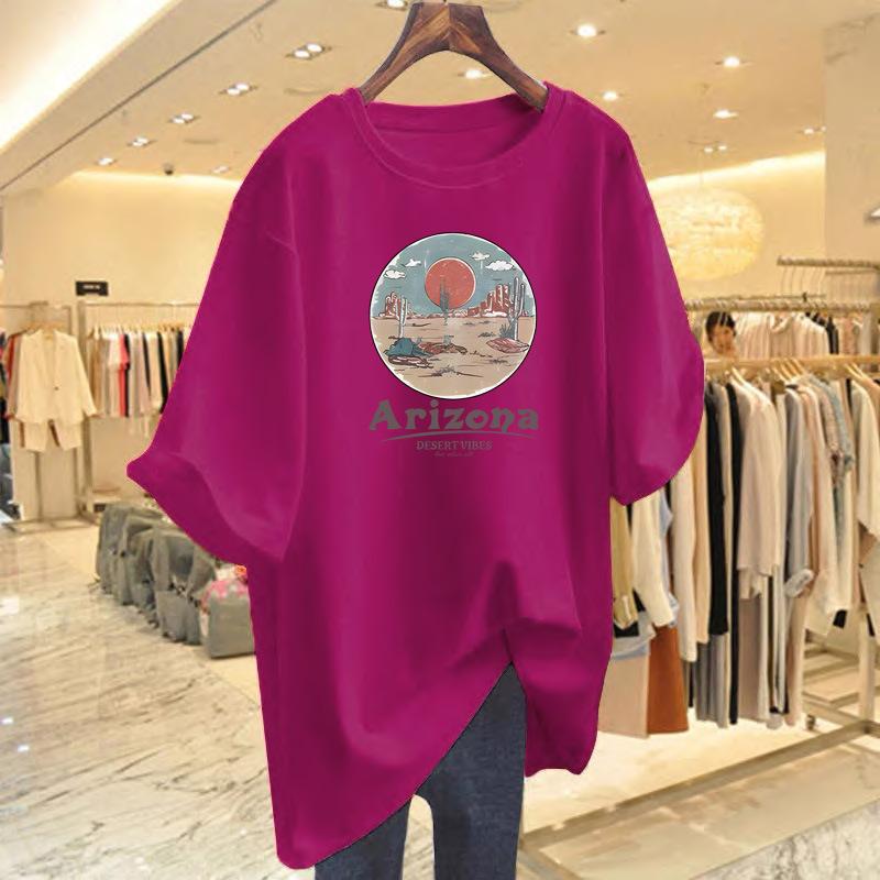 Cotton short-sleeved T-shirt women's summer new loose top bottoming shirt