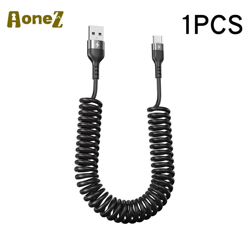 

66W 5A Type C Spiral Phone Charge Cable USB Spring Telescopic Fast Charging Cord for Samsung Xiaomi Universal Phone Charge Cable