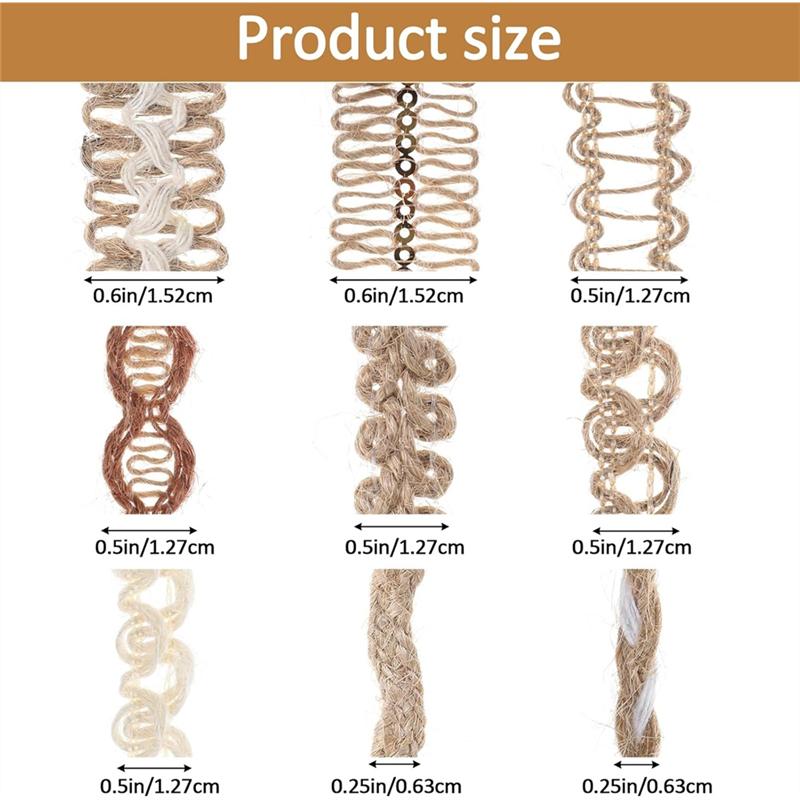 Gift Ribbon Boho Hessian Ribbon Vintage Craft Ribbon 9 Rolls Natural Ribbon For DIY Gifts For Christmas Wedding Package