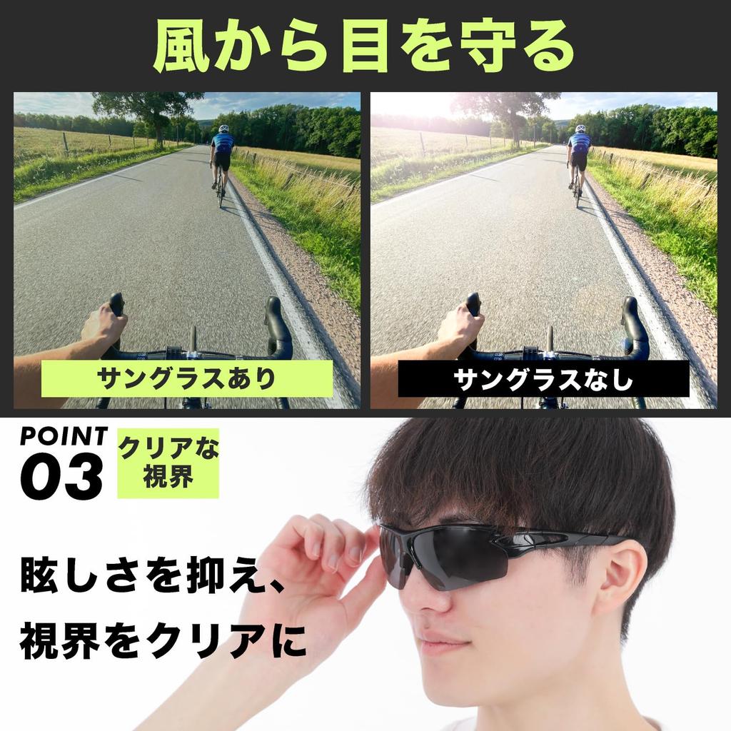 Must & Arch Sportsonnenbrille mit polarisierten Gläsern für Golf, Angeln, Baseball, Autofahren, Laufen, Radfahren und Outdoor-Aktivitäten, Camping, Schwarz,