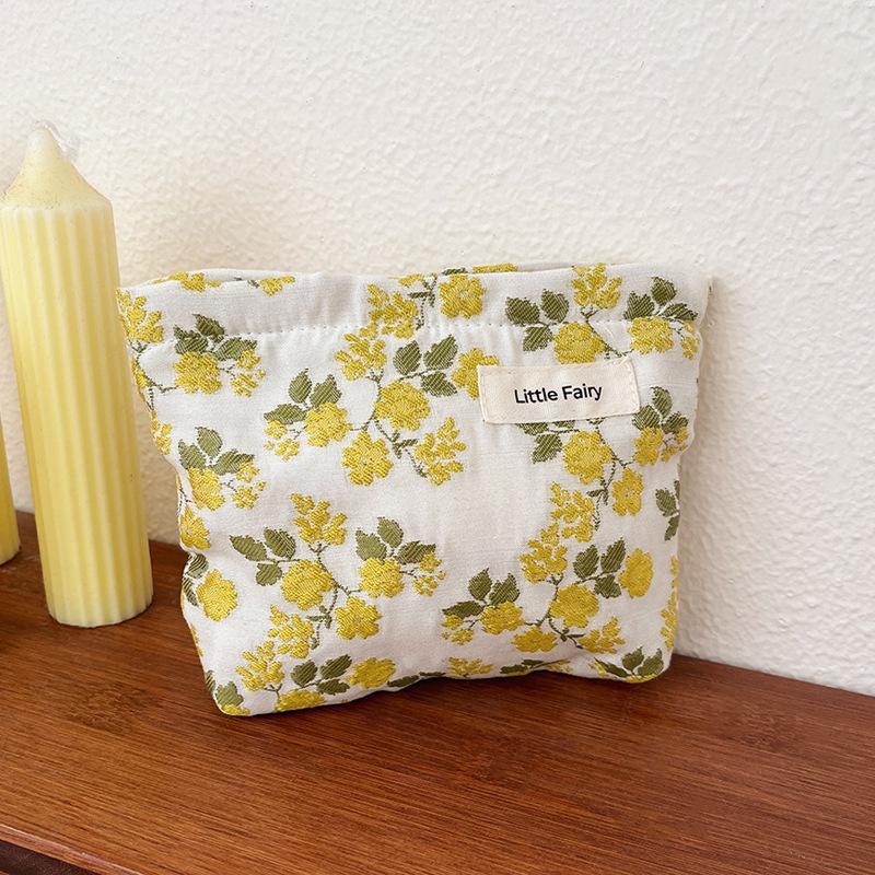 Pink Floral Makeup Bag: Women's Portable, Large Capacity, Small Size Travel Toiletry and Skincare Storage Bag