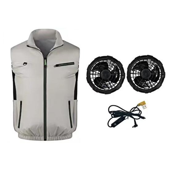Fan Vest with Adjustable Wind Speed Powerful Dual Fan Cooling Ergonomic Design Summer Heat Relief Cooling Waistcoat